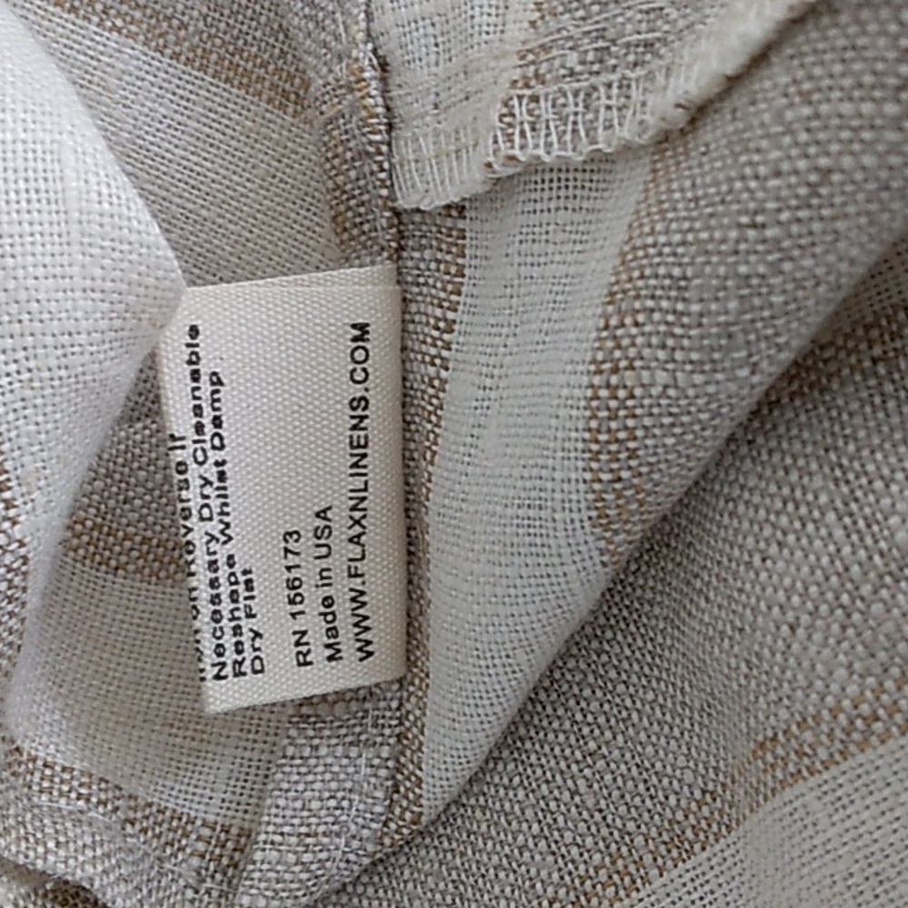 Striped Cream Ruffle LINEN Apron - Picture 3 of 5